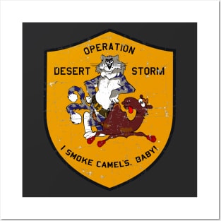 F-14 Tomcat - Op Desert Storm - I Smoke Camels, Baby! - Grunge Style Posters and Art